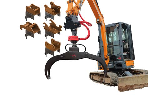 log grapple mini excavator|mini ex rotating grapple.